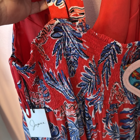 NWT Japna Red and Blue Maxi Dress with Elegant Design - Picture 8 of 9